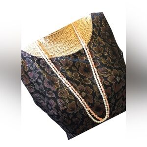 Vintage Faux pearl shell multi strand necklace x2